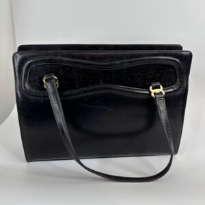 Vintage Elegant Black Leather Women's Bag